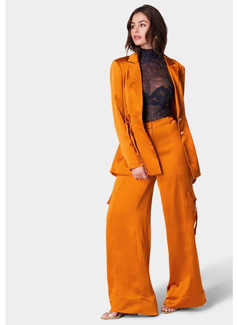bebe WIDE LEG CARGO POCKET SATIN PANT - Image 1